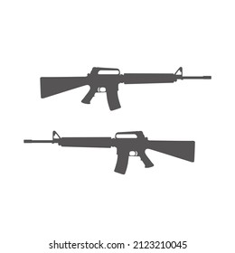 linear silhouette automatic rifle M16 weapon