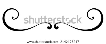 Linear simple black vector drawing for holidays, Valentine's day, March 8, birthday, mother day. Separator for text with rounded lines, wavy lines, and dots at the end.