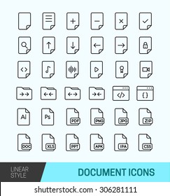 Linear Simple Document Vector line icons