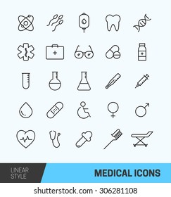 Linear Simple Medical Vector line icons
