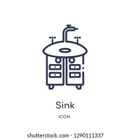 Linear sink icon from Cleaning outline collection. Thin line sink vector isolated on white background. sink trendy illustration