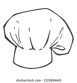 Linear sketch of a cook cap in cartoon style. Vector illustration for design, coloring book, prints.