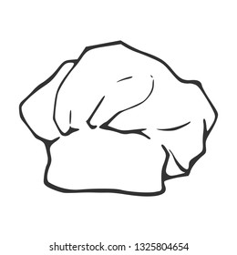 Linear sketch of a cook cap in cartoon style. Vector illustration for design, coloring book, prints.