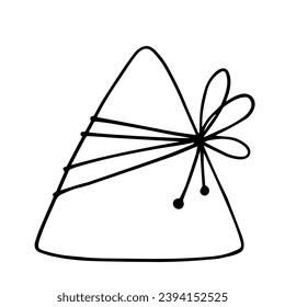 Linear sketch, gift coloring. Vector graphics.