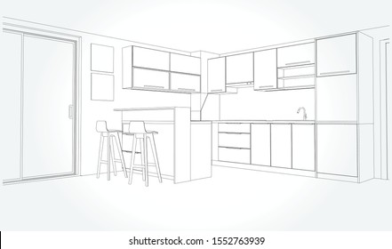 4,919 Dining room outline Images, Stock Photos & Vectors | Shutterstock