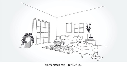 House Interior Perspective Images Stock Photos Vectors