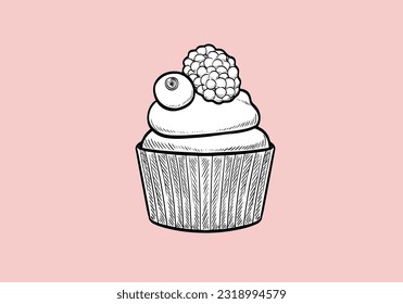 Lineare Skizze eines Stückes Kuchen.Vektorgrafik. Käsekuchen-Gravur. Käsecake im Skizzenstil. Käsekuchen ist einzeln auf weißem Hintergrund. Handgezeichnete Vektorgrafik.