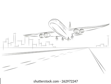 linear sketch plane taking off 