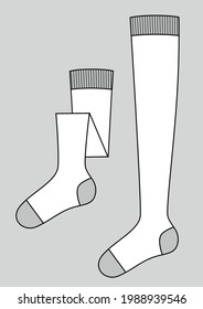 The linear sketch women's stocking isolated on grey background.