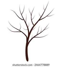 Linear skizzierter Baum, isoliert auf weißer, konzeptueller Vektorgrafik