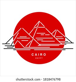 Linear Skyline of the city of Caıro. Line art