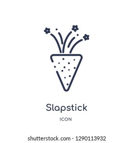 Linear slapstick icon from Cinema outline collection. Thin line slapstick vector isolated on white background. slapstick trendy illustration