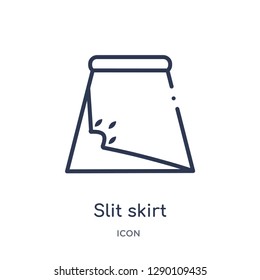 Linear slit skirt icon from Clothes outline collection. Thin line slit skirt vector isolated on white background. slit skirt trendy illustration