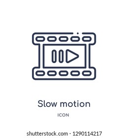 Linear slow motion icon from Cinema outline collection. Thin line slow motion vector isolated on white background. slow motion trendy illustration