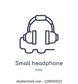 Linear small headphone icon from General outline collection. Thin line small headphone icon isolated on white background. small headphone trendy illustration