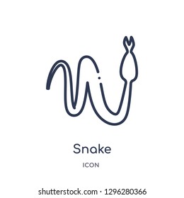 Linear snake icon from Desert outline collection. Thin line snake icon vector isolated on white background. snake trendy illustration