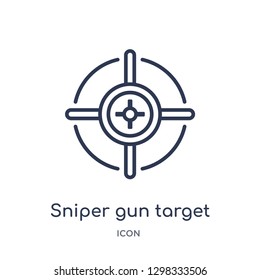 Linear sniper gun target icon from General outline collection. Thin line sniper gun target icon isolated on white background. sniper gun target trendy illustration