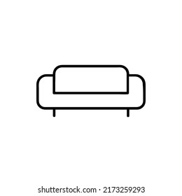 Diseño de icono de sofá lineal aislado en fondo blanco