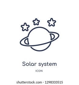 Linear solar system planets icon from General outline collection. Thin line solar system planets icon isolated on white background. solar system planets trendy illustration