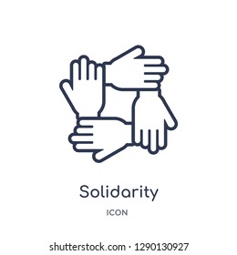 Linear solidarity icon from Charity outline collection. Thin line solidarity vector isolated on white background. solidarity trendy illustration