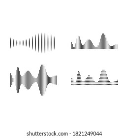 Linear Sound wave icon set. vector illustration