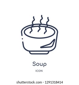 Linear soup icon from Autumn outline collection. Thin line soup vector isolated on white background. soup trendy illustration