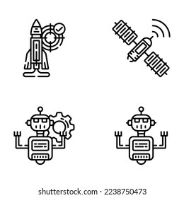 Linear Space and Astronomy Icons