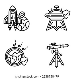 Linear Space and Astronomy Icons