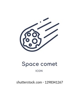 Linear space comet icon from Meteorology outline collection. Thin line space comet icon isolated on white background. space comet trendy illustration