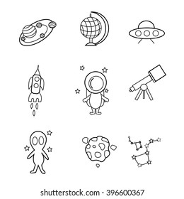 linear space icons for design