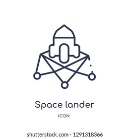 Linear space lander icon from Astronomy outline collection. Thin line space lander vector isolated on white background. 
