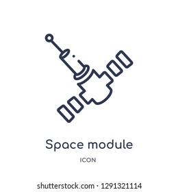 Linear space module icon from Astronomy outline collection. Thin line space module vector isolated on white background. 