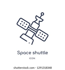 Linear space shuttle icon from Astronomy outline collection. Thin line space shuttle vector isolated on white background. 