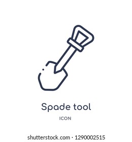 Linear spade tool icon from Construction tools outline collection. Thin line spade tool vector isolated on white background. spade tool trendy illustration
