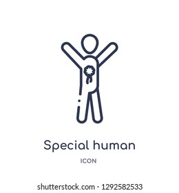 Linear special human icon from Feelings outline collection. Thin line special human icon vector isolated on white background. special human trendy illustration