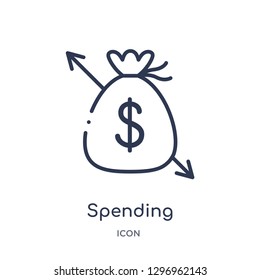 Linear spending icon from Business and finance outline collection. Thin line spending icon isolated on white background. spending trendy illustration