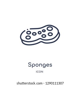 Linear sponges icon from Cleaning outline collection. Thin line sponges vector isolated on white background. sponges trendy illustration