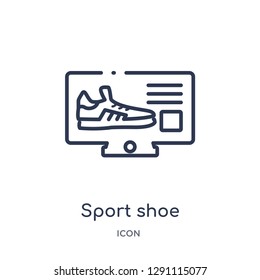 Linear sport shoe icon from Blogger and influencer outline collection. Thin line sport shoe vector isolated on white background. sport shoe trendy illustration