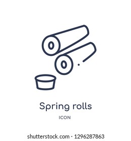 Linear spring rolls icon from Culture outline collection. Thin line spring rolls icon vector isolated on white background. spring rolls trendy illustration
