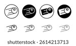 Linear sputnik icon Black and white outline vector