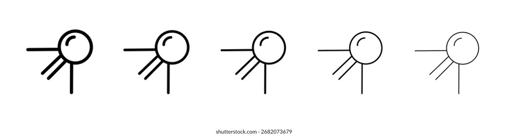 Linear sputnik icon black and white vector sign