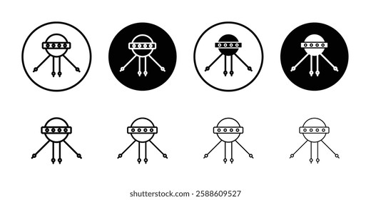 Linear sputnik icon Simple outline vector logo