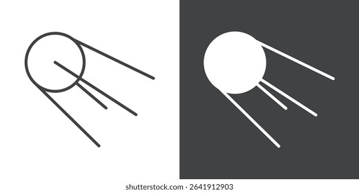 linear sputnik icon symbol illustration logo