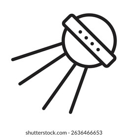 Linear sputnik icon Thin line illustration