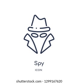 Linear spy icon from Internet security outline collection. Thin line spy icon isolated on white background. spy trendy illustration