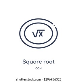 Linear square root icon from Education outline collection. Thin line square root icon isolated on white background. square root trendy illustration