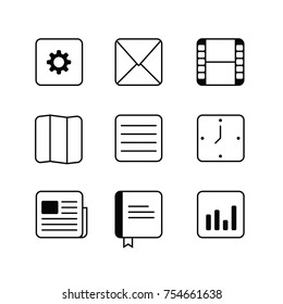 Linear square simple icon with different style