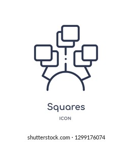 Linear squares icon from Infographics outline collection. Thin line squares icon isolated on white background. squares trendy illustration