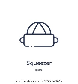 Linear squeezer icon from Kitchen outline collection. Thin line squeezer icon isolated on white background. squeezer trendy illustration