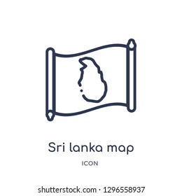 Linear sri lanka map icon from Countrymaps outline collection. Thin line sri lanka map icon vector isolated on white background. sri lanka map trendy illustration